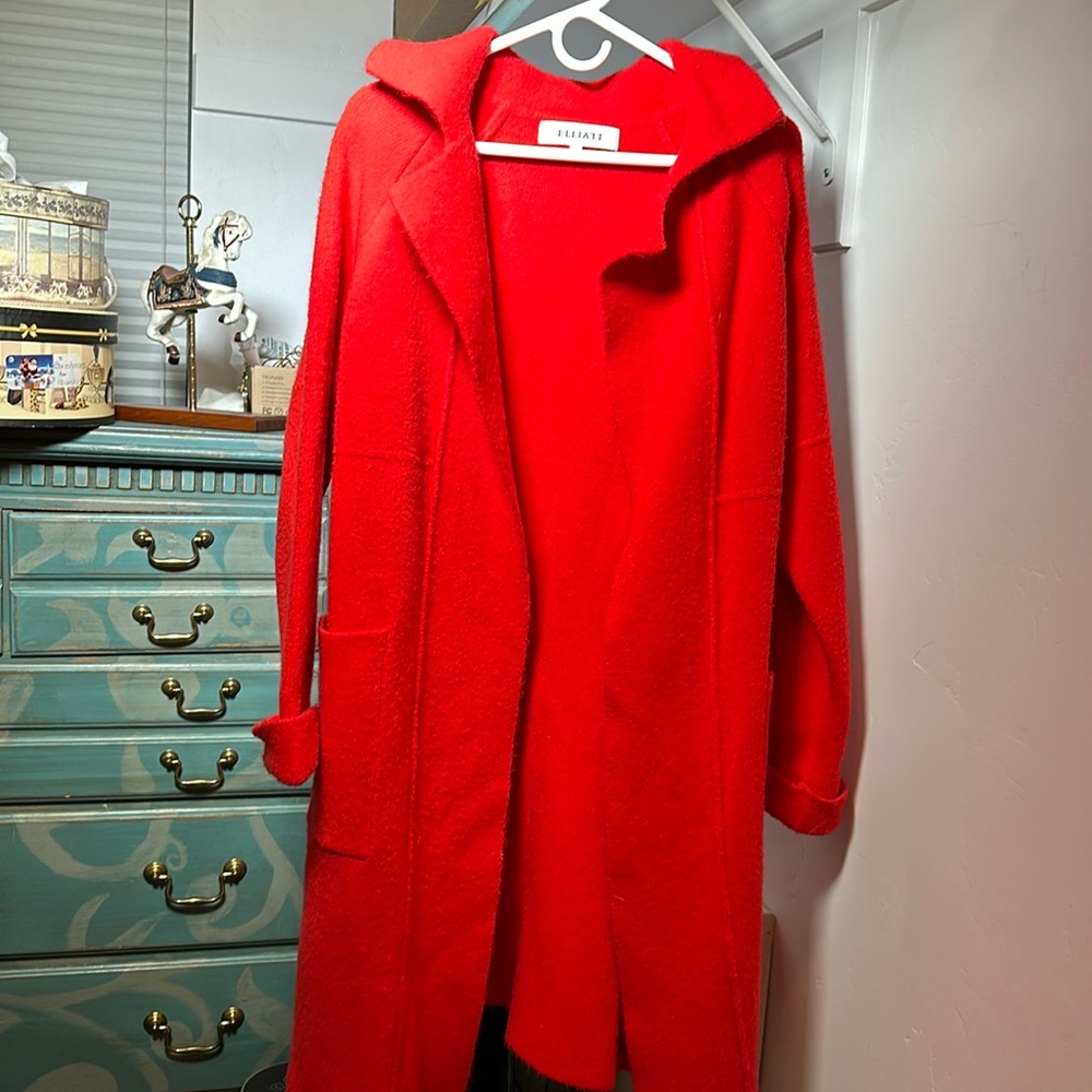 Red Anthropologie Coat With Pockets
